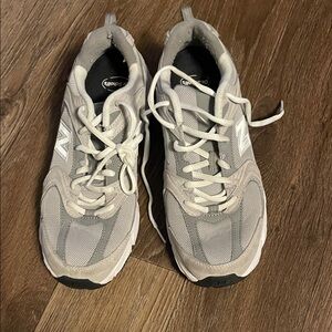 New Balance Gray and White Sneakers